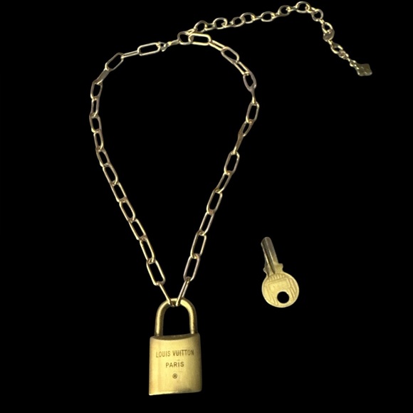 Louis Vuitton Gold Chain Padlock Necklace - Picture 1 of 3